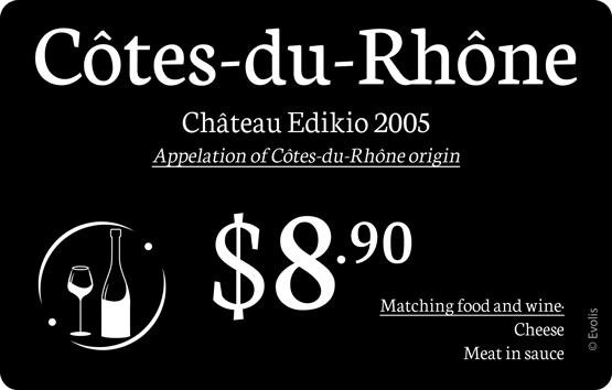 Sample cards for wine merchants Sample cards for wine merchants