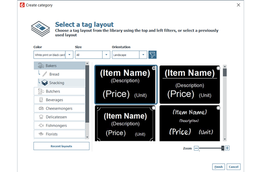 Edikio Price Tag software view