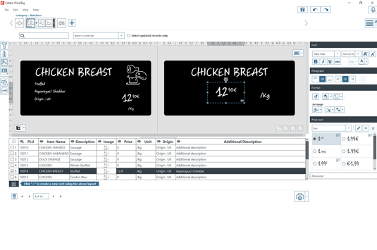 Edikio Price Tag software Hybrid view STANDARD