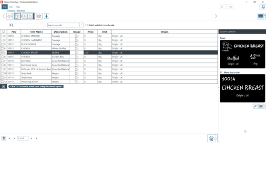 Edikio Price Tag software Hybrid view PRO