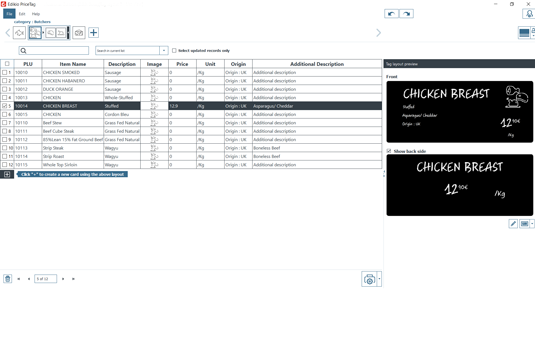 Edikio Price Tag software Hybrid view STANDARD