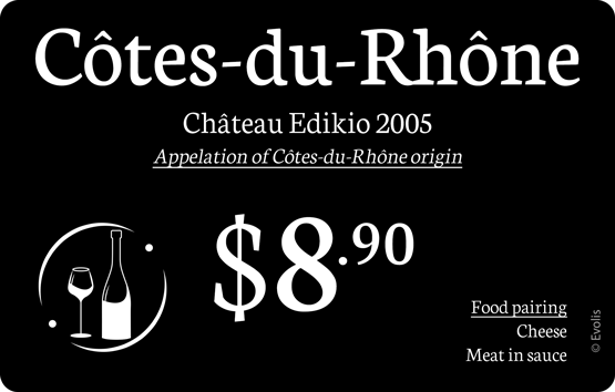Sample cards for wine merchants Sample cards for wine merchants
